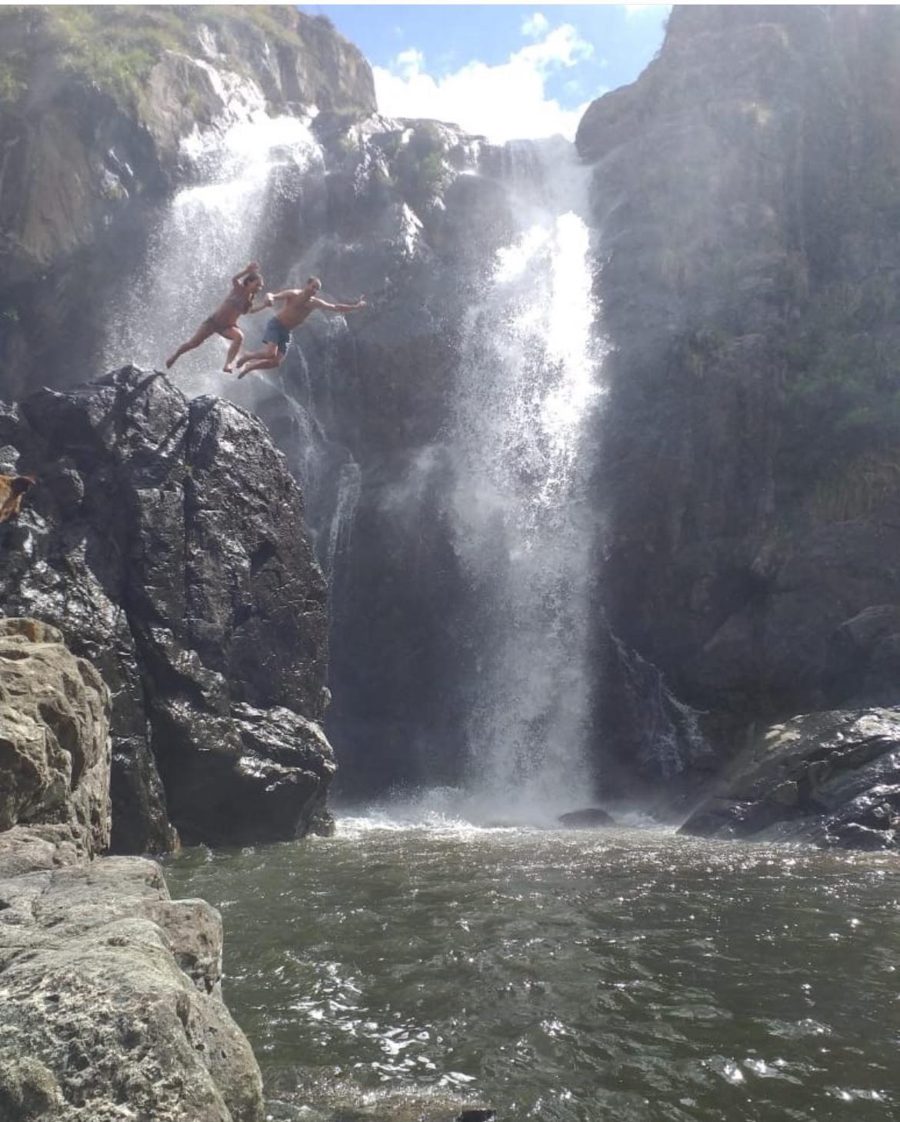 Jumping into Cascada Arcoiris